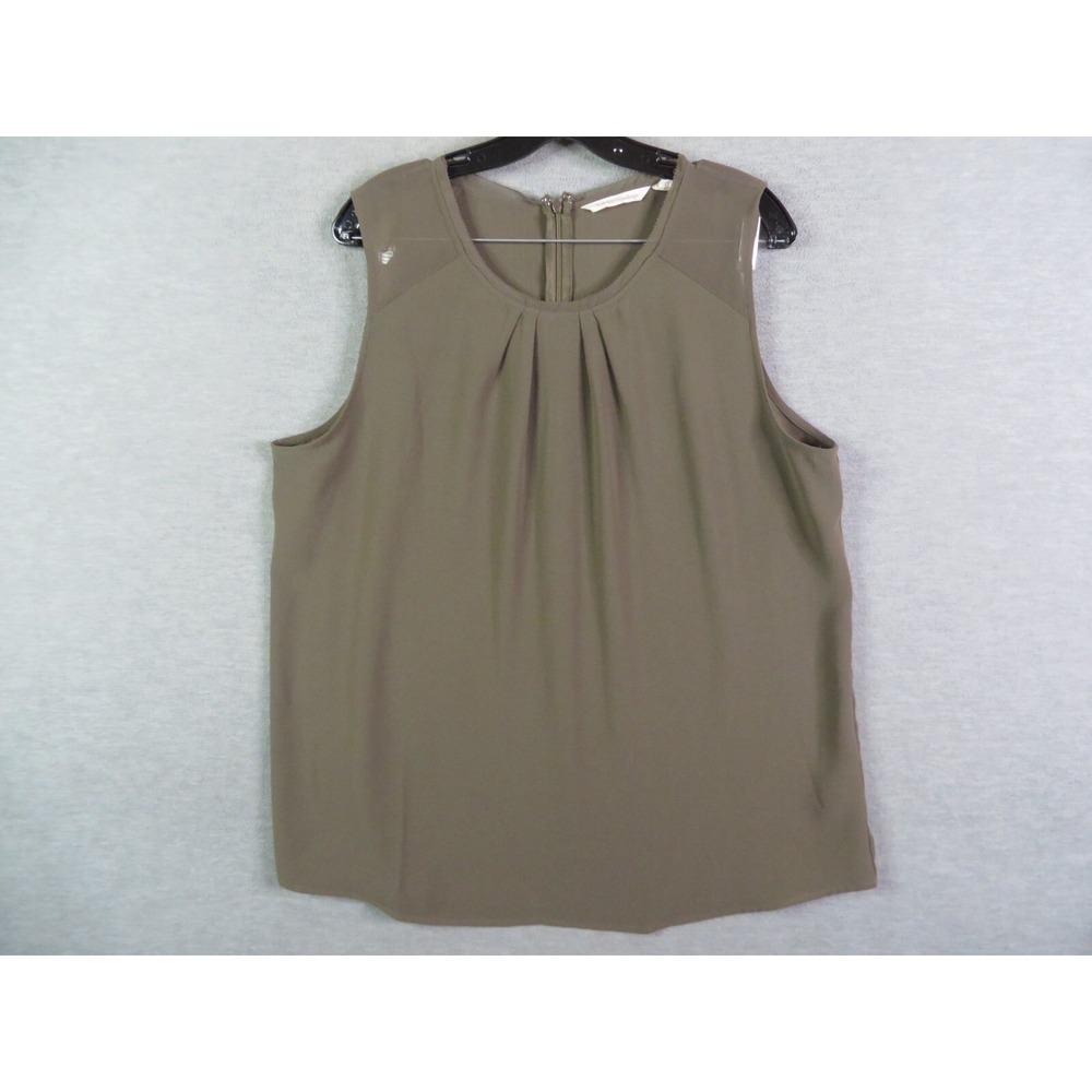 Soft Surroundings Womens Shirt XL Green Sleeveless Office‎ Career Lightweight